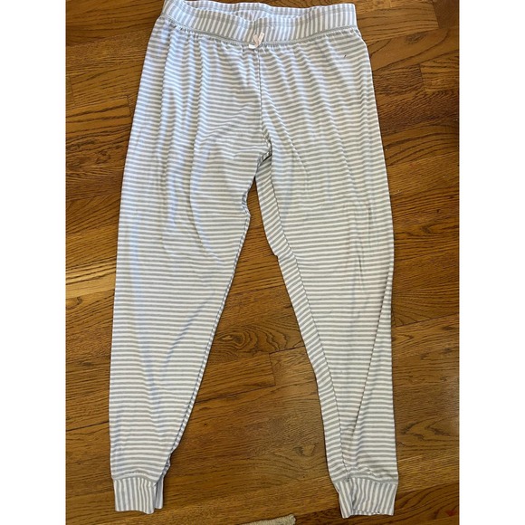 Marilyn Monroe Gray Striped Knit Jogger Pajama Pants Striped Size M PJ - Picture 2 of 7